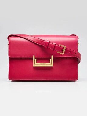 Yves Saint Laurent Fuchsia Calfskin Leather Medium Lulu Bag